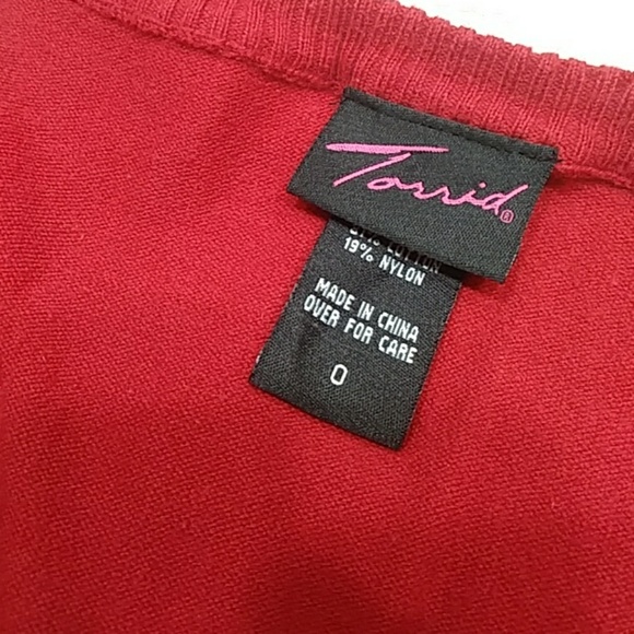 TORRID red sequin V neck sweater size 0 - Picture 6 of 6